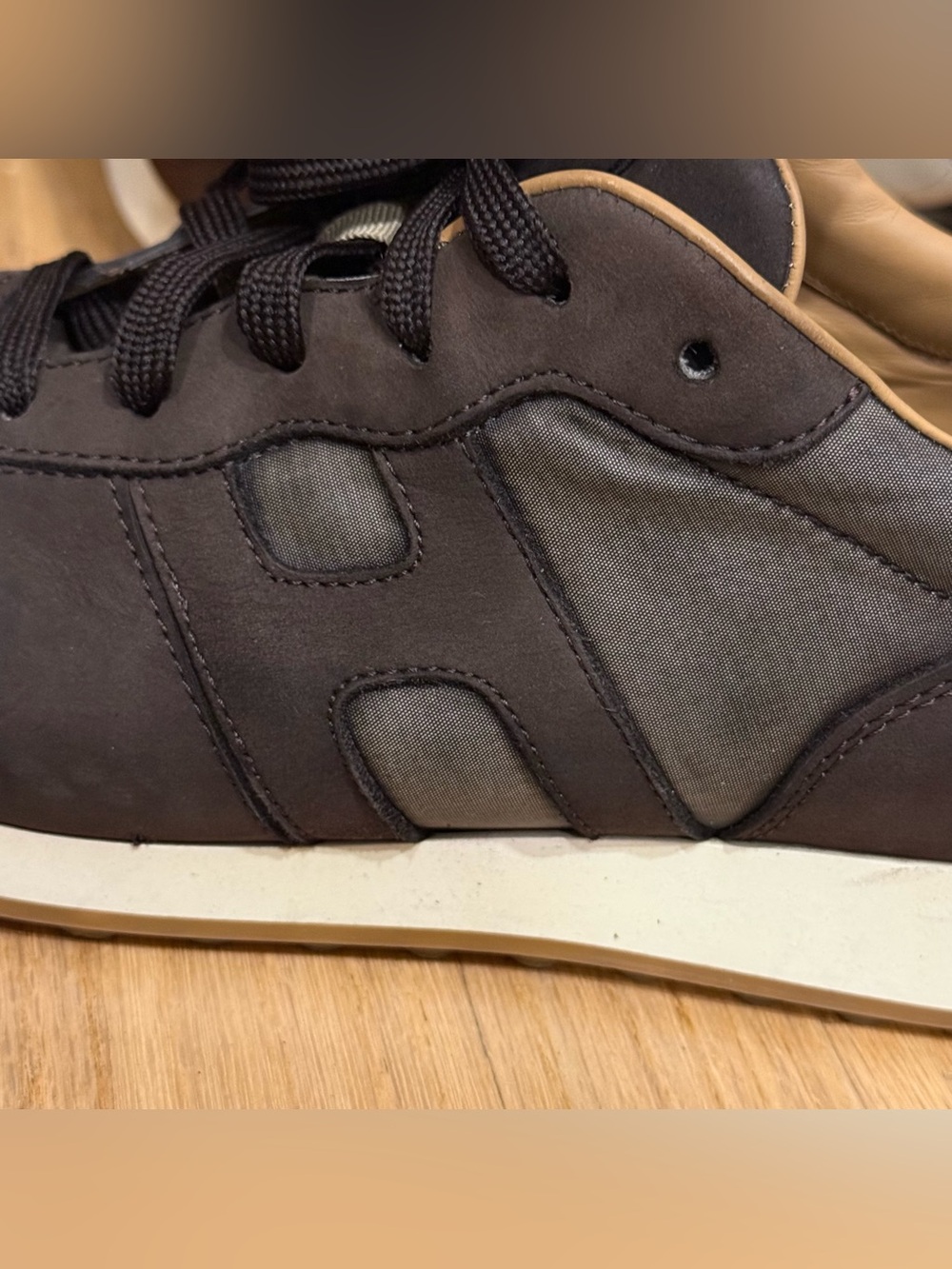 Hogan Men’s Leather Sneaker 9.5 Chocolate Brown H86 Run - Picture 10 of 16